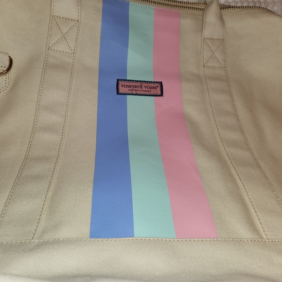 NWT Vineyard Vines Tri Stripe Weekender Canvas LG Bag *Retired* - Picture 3 of 9